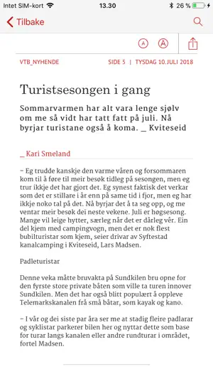 Vest-Telemark blad eAvis screenshot 3