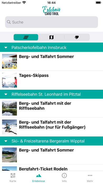 ErlebnisCard Tirol Screenshot