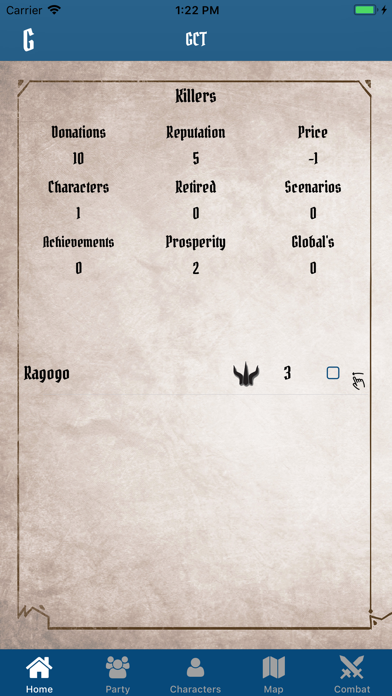 Gloomhaven Campaign Tracker Screenshot