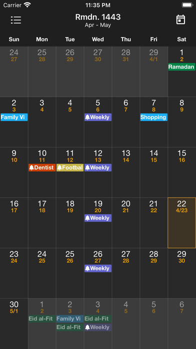 Hijri Calendar & Prayer Times Screenshot