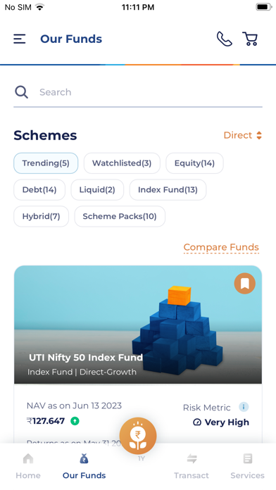 UTI Mutual Fund Invest online Screenshot