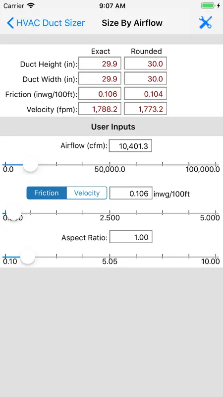 ASHRAE HVAC Duct Sizer screenshot 4 of 10