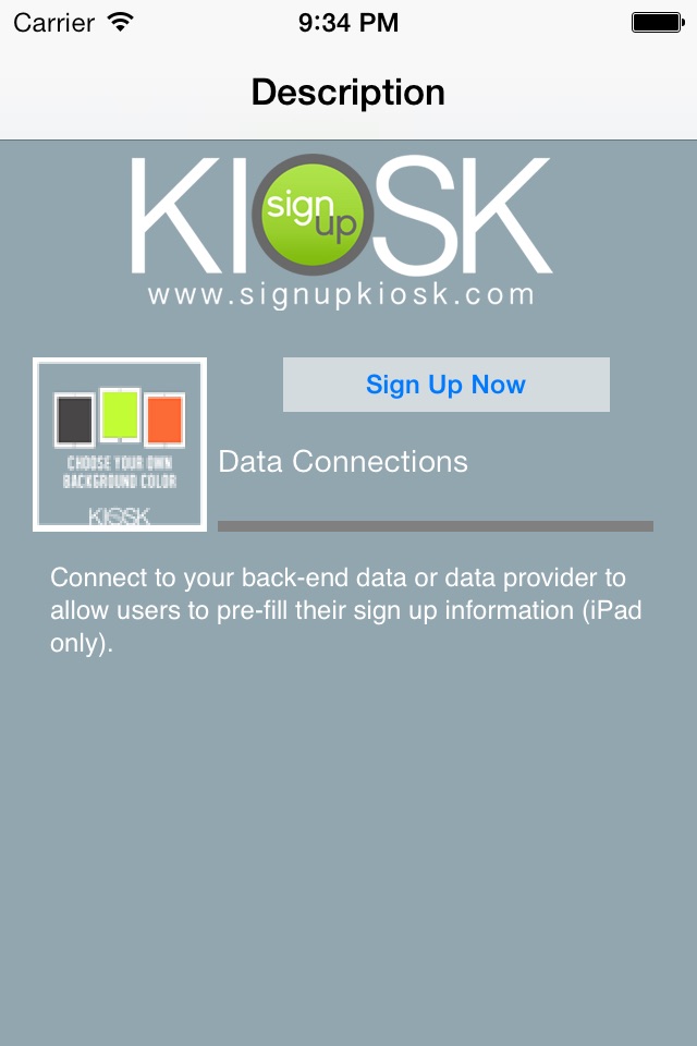 Signup Kiosk screenshot 2