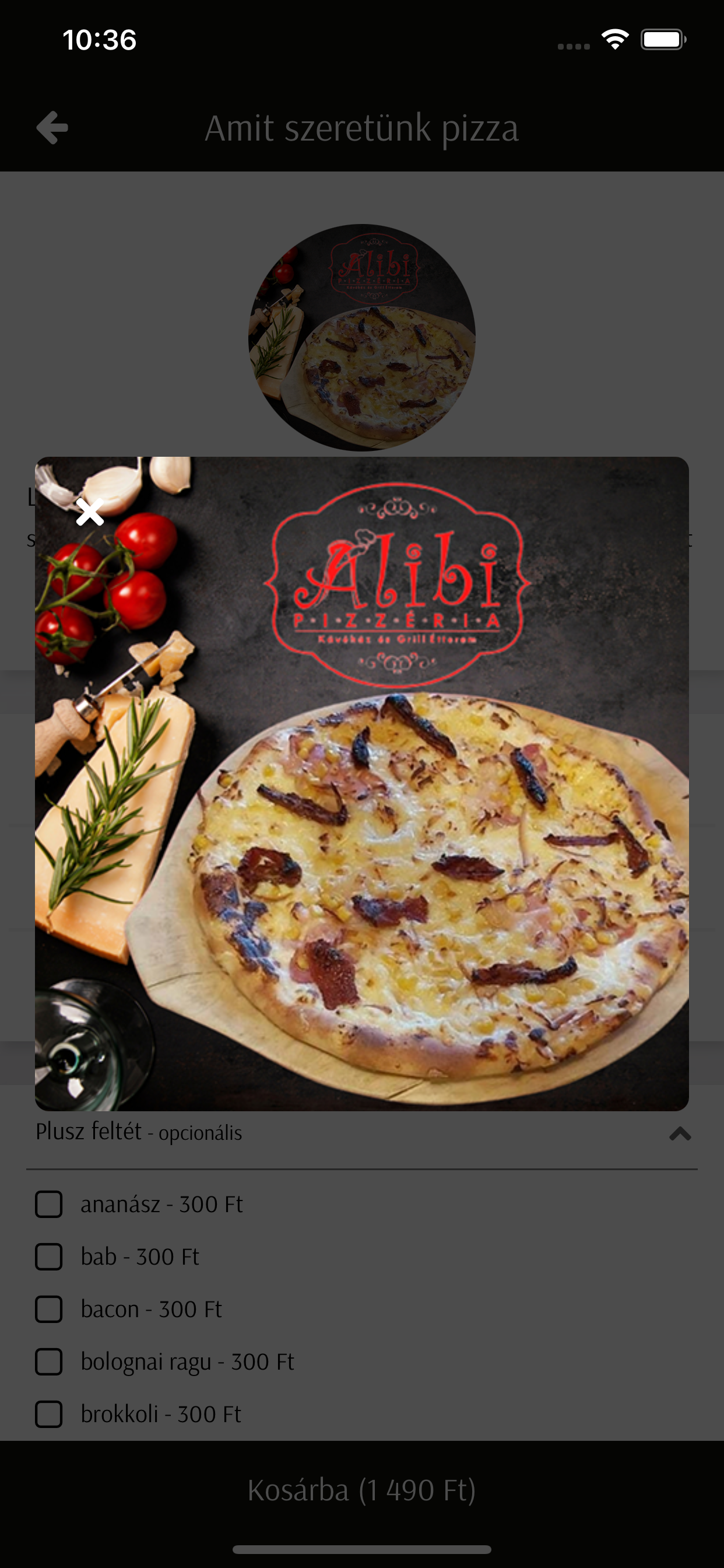Alibi Pizzéria Kávéház