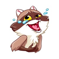 Cute Raccoon Emoji Fun Sticker logo