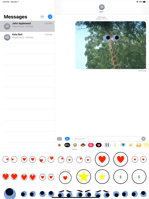 Screenshot #2 for googly eyes stickers