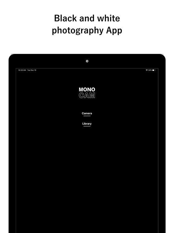 Mono Cam - B&W photo App iPad screenshot 1 - Photo & Video app