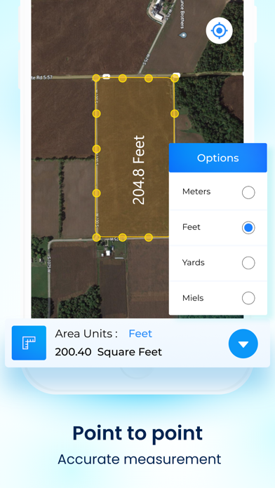 Fields Area Measurement Screenshot