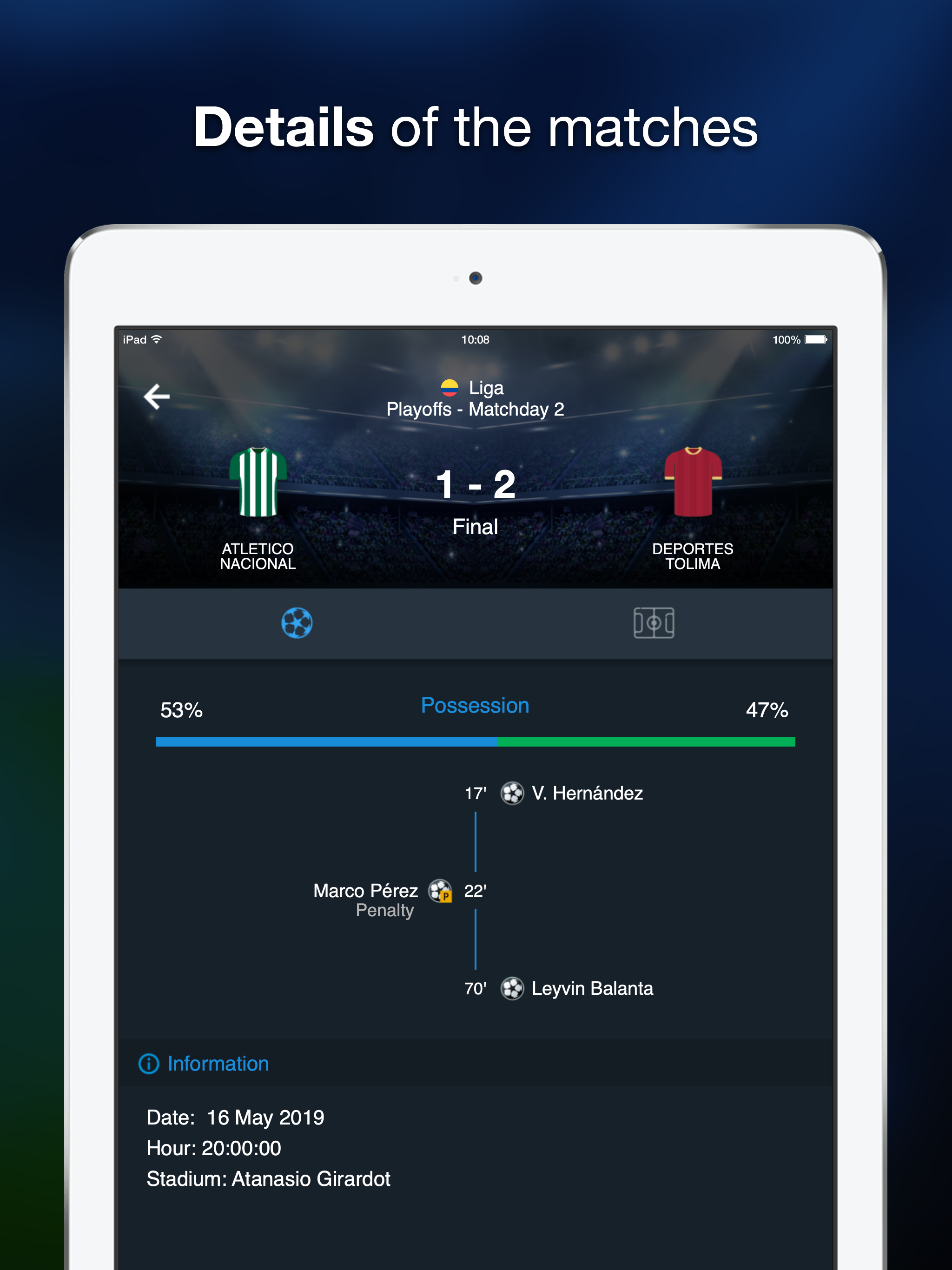 Colombian soccer scores