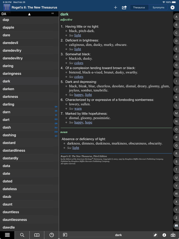 Roget's II: New Thesaurus iPad screenshot 7 - Reference app