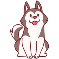 cute siberian husky logo