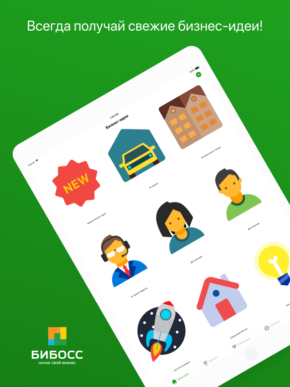 Бизнес-идеи онлайн каталог iPad screenshot 1 - Business app