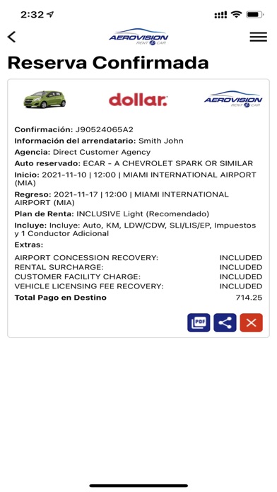 Aerovision SAS - Rent a Car Screenshot