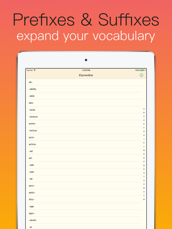 Etymonline English Dictionary iPad screenshot 5 - Education app