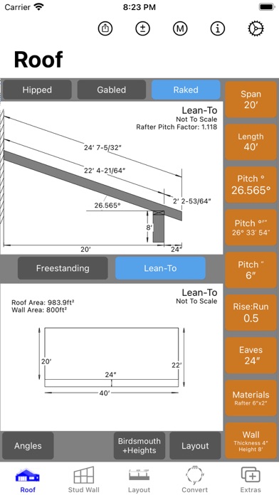 RoofCalc - Roofing Calculator Screenshot