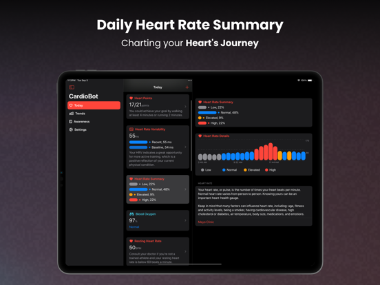 CardioBot: Heart Rate Monitor iPad app afbeelding 3