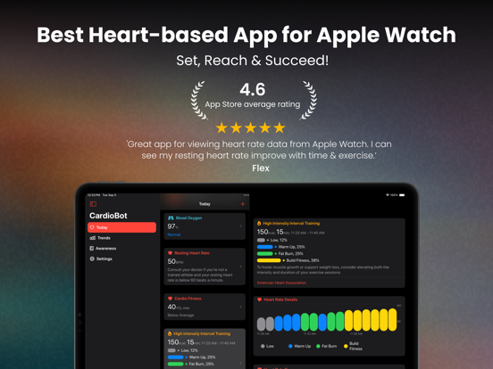 CardioBot: Heart Rate Monitor iPad app afbeelding 2