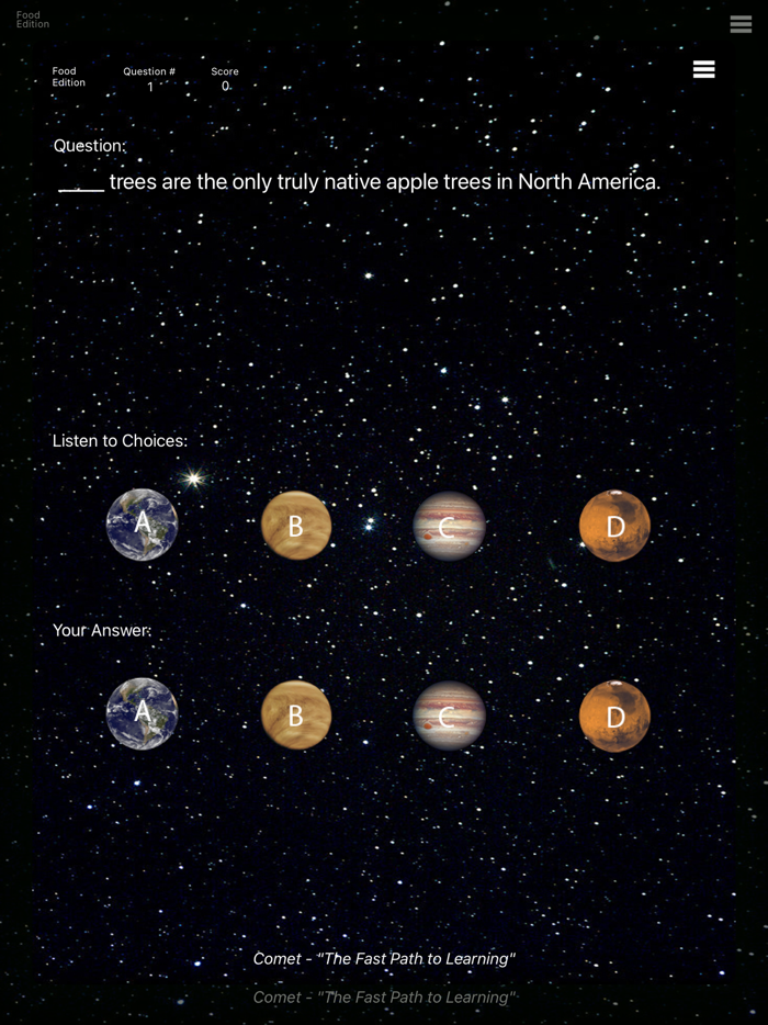 Food - Comet Spelling