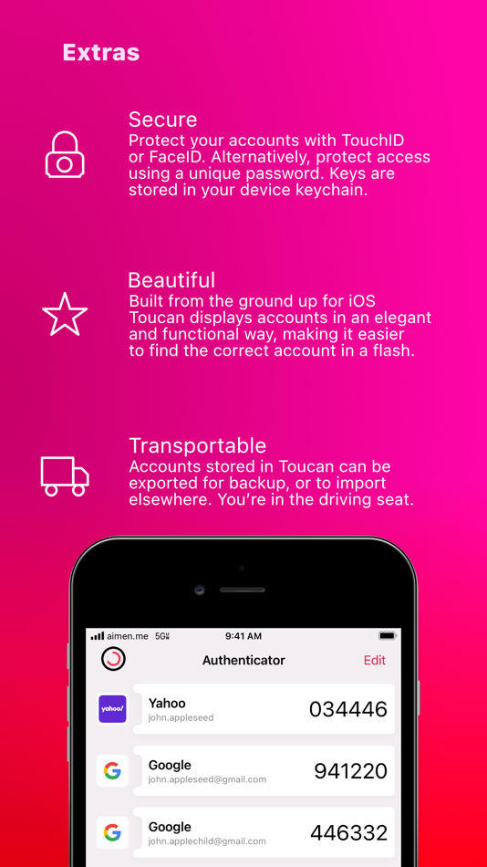 #5. Toucan Authenticator (iOS) 由: Michael Purdy