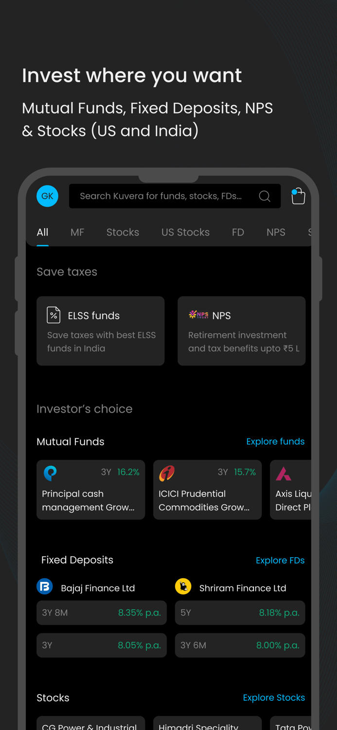 Kuvera - Stocks and Mutual Funds