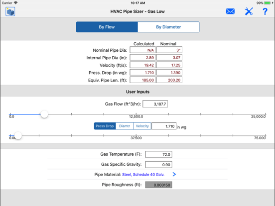 Screenshot #4 pour HVAC Pipe Sizer - Gas Low