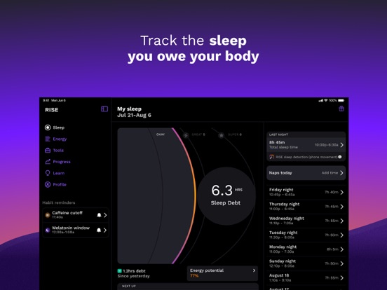 Screenshot #5 pour RISE: Tracker Sommeil & Réveil