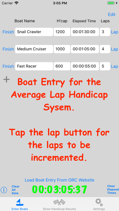 Sailing Handicap Calculator Screenshot