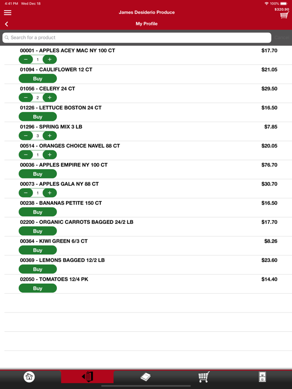 James Desiderio Produce iPad screenshot