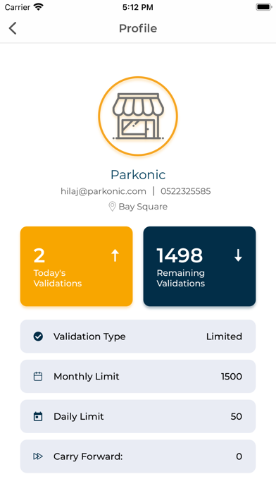 Parkonic Merchant Screenshot