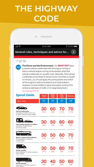 Captura de pantalla de Car Drivers Theory Test UK en iPhone 7