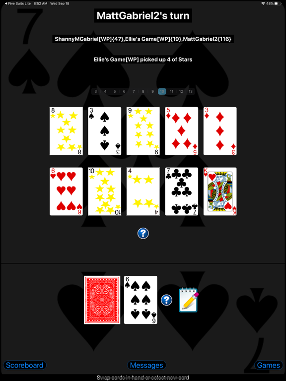 Five Suits Lite iPad screenshot 4 - Games app