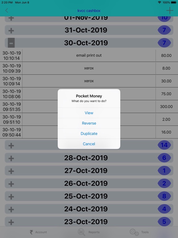 My Cash Book iPad screenshot
