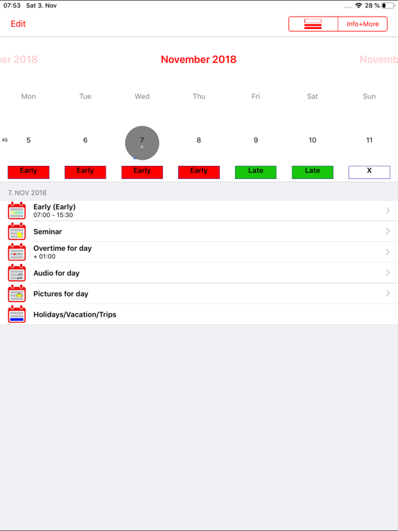 Roster-Calendar iPad screenshot 4 - Productivity app