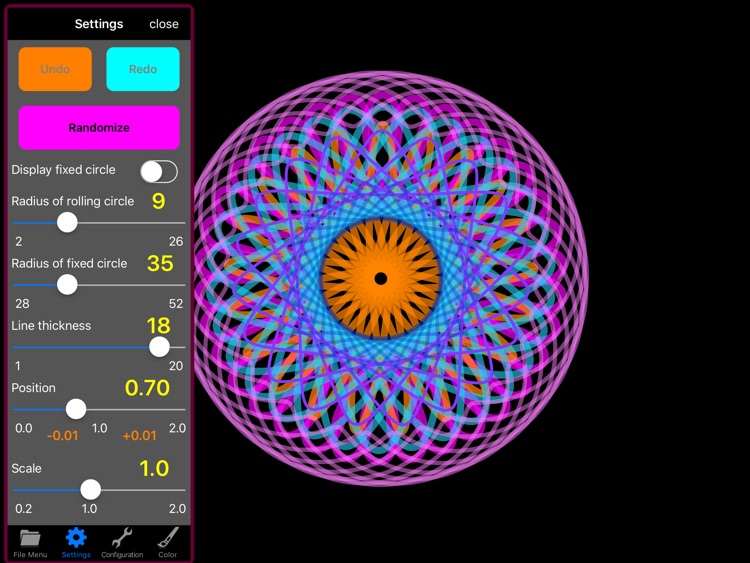 SpiroDesigner - spirograph app by Masahiko Fukuyama
