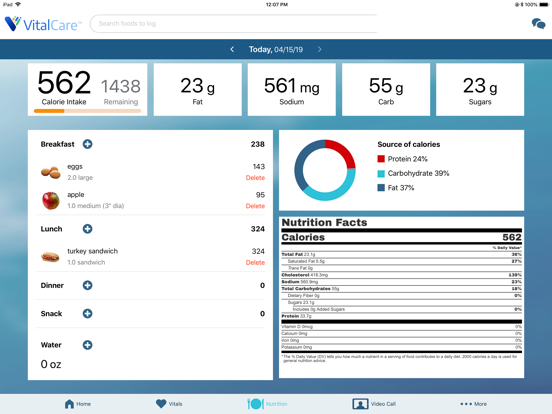 VitalCare iPad screenshot 4 - Health & Fitness app