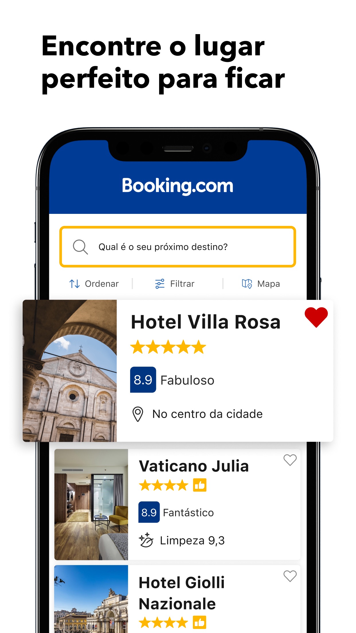 Screenshot do app Ofertas de viagem Booking.com