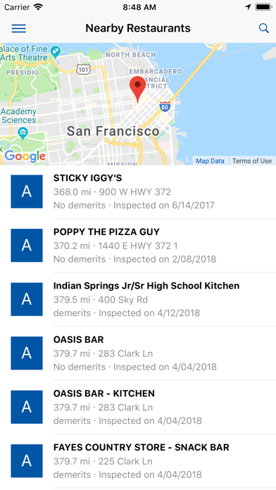 Restaurant Grades Southern NV Screenshot