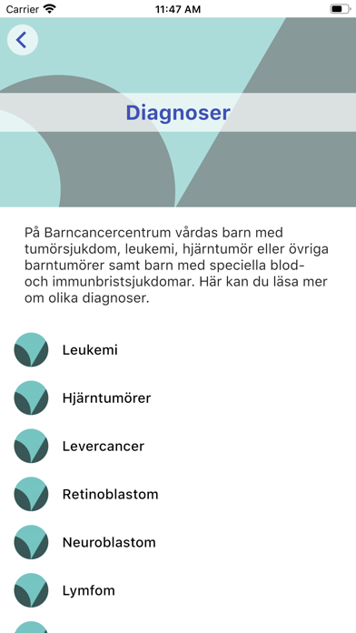 Barncancercentrum Screenshot