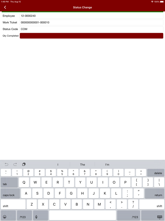 Sage Shop Floor iPad screenshot