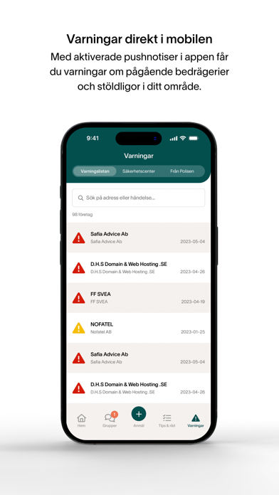 Säkerhetscenter Screenshot