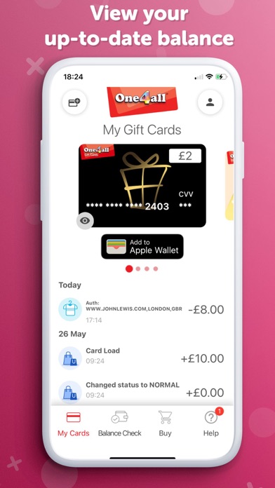 One4all Gift Cards Screenshot