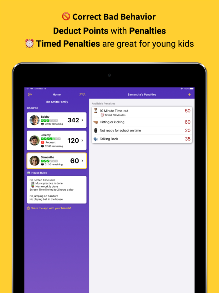 Privilege Points Chore Tracker