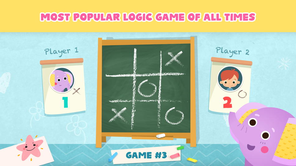 #1. Tic Tac Toe 2 player XO (iOS) Podle: Kids Academy Co apps: Preschool & Kindergarten Learning Kids Games, Educational Books, Free Songs