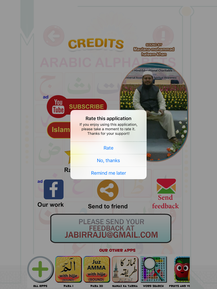 arabic alphabets and 6 kalimas