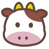 cute cow sticker icon