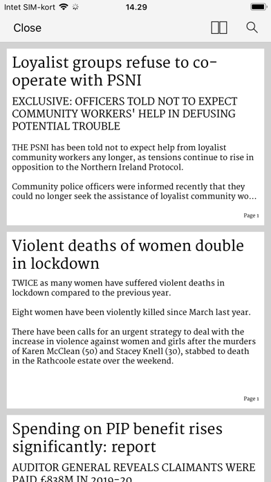 Belfast Telegraph Newsstand Screenshot