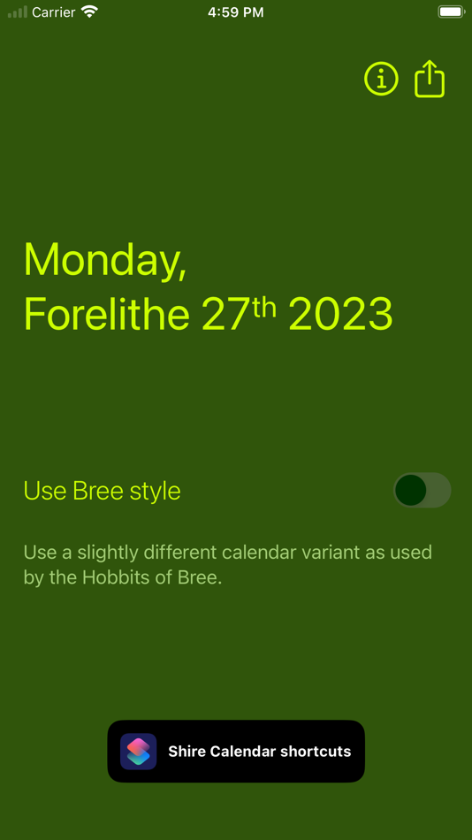 #1. Shire Calendar (macOS) Podle: Sebastian Staudt