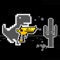 Let the dinosaur shoot the cactus and the birds, also you can jump and duck to avoid them