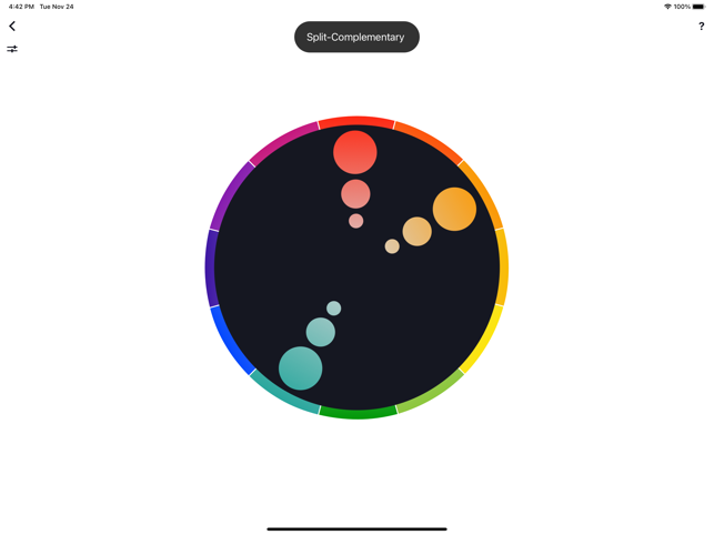 ‎Schermata della ruota dei colori