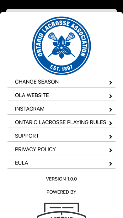 Ontario Lacrosse Association Screenshot